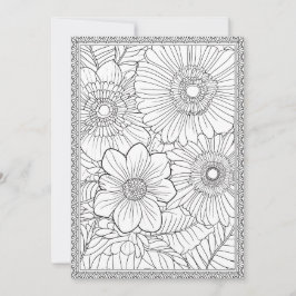 Kleur Je Eigen Elegante Bloemrijke Wenskaart Bedankkaart