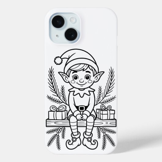 Kleur Je Eigen Elf Kerst iPhone / iPad Case (Achterkant)