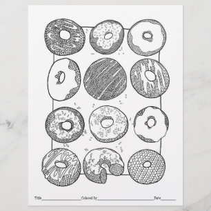 KLEUR JE EIGEN Gebreide Donuts Kleurplaat