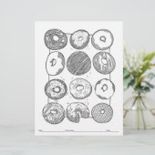 KLEUR JE EIGEN Gebreide Donuts Kleurplaat (Staand voorkant)