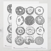 KLEUR JE EIGEN Gebreide Donuts Kleurplaat (Voorkant / Achterkant)