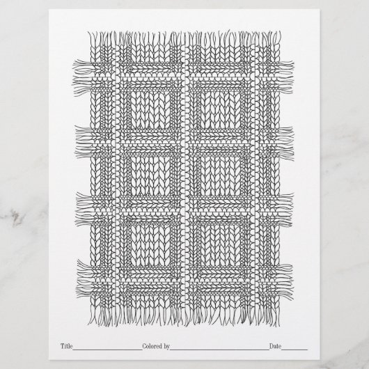 KLEUR JE EIGEN gebreide gepolijste kleurplaat (Voorkant)