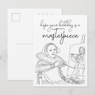 Kleur je eigen gelukkige verjaardagsansichtkaart briefkaart