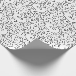 Kleur je eigen grillige hartenpatroon cadeaupapier