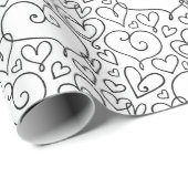 Kleur je eigen grillige hartenpatroon cadeaupapier (Rol Hoek)