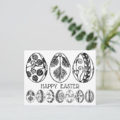 Kleur je eigen hand getrokken paaseieren—Happy Eas Feestdagenkaart (Staand voorkant)