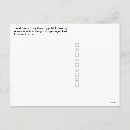 Kleur je eigen hand getrokken paaseieren—Happy Eas Feestdagenkaart (Achterkant)