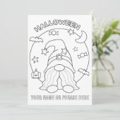 Kleur je eigen heksentuinkabouter met Maan Feestdagenkaart (Staand voorkant)