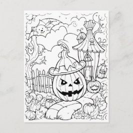 Kleur je eigen Jack-o-Lantern Briefkaart