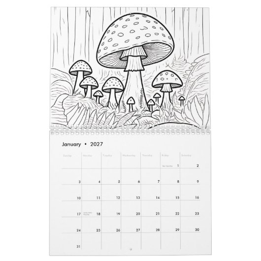 Kleur je eigen kalender (Jan 2027)