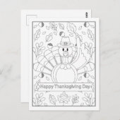 Kleur je eigen kalkoen briefkaart (Voorkant / Achterkant)