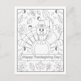 Kleur je eigen kalkoen briefkaart