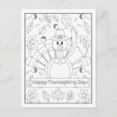 Kleur je eigen kalkoen briefkaart (Voorkant)