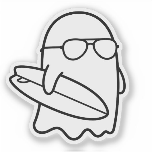 Kleur Je Eigen Kawaii Geest Surfer Summerween Sticker (Voorkant)