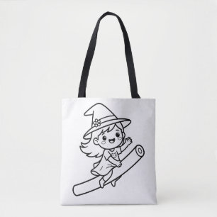 Kleur Je Eigen Kawaii Heksenbezemsteel Zomer Tote Bag