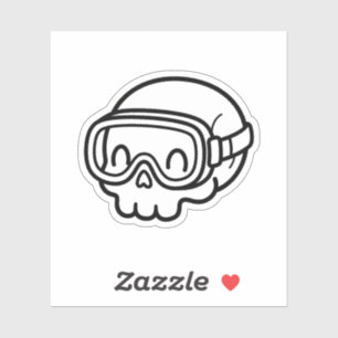 Kleur Je Eigen Kawaii Schedel Zwembril Zomer Sticker