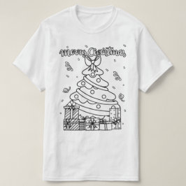 Kleur je eigen kerstboom kerstbaan t-shirt