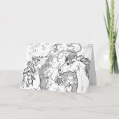 Kleur je eigen Kerstpony's Kaart (Voorkant)