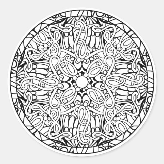 Kleur je eigen kleurboek ontwerp ronde sticker (Voorkant)