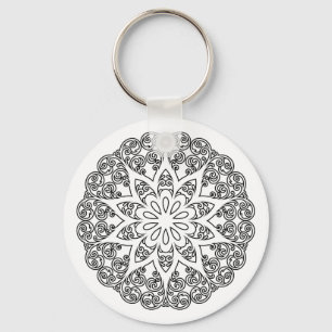 Kleur je eigen MANDALA - doe-het-zelf kleurboek 1 Sleutelhanger