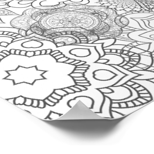 Kleur je eigen Mandala Poster (Hoek)