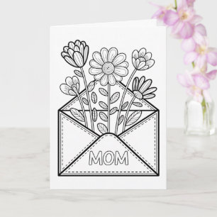 Kleur je eigen Moederdagkaart - Bloemrijke post Kaart