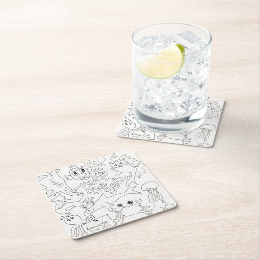 Kleur je eigen - "Onder het Zee" Kartonnen Onderzetters (Insitu)