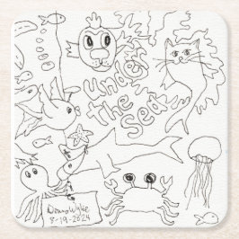 Kleur je eigen - "Onder het Zee" Kartonnen Onderzetters