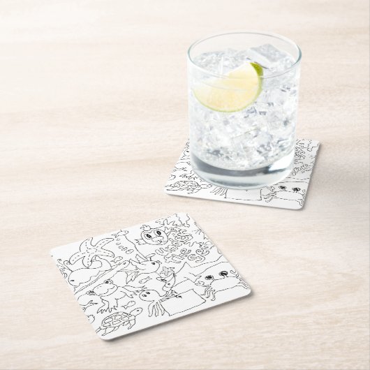 Kleur je eigen - "Onder het Zee" Kartonnen Onderzetters (Insitu)