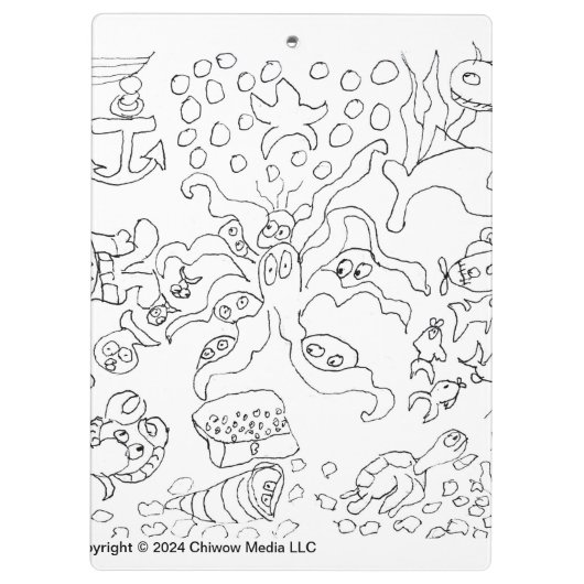 Kleur je eigen - "Onder het Zee" Klembord (Achterkant)