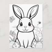 Kleur je eigen! Paashaas Briefkaart (Voorkant)