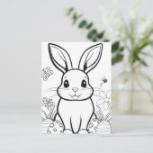 Kleur je eigen! Paashaas Briefkaart (Staand voorkant)