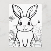 Kleur je eigen! Paashaas Briefkaart (Voorkant)