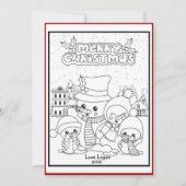 Kleur Je Eigen Persoonlijke Kerstsneeuwman Feestdagenkaart (Voorkant)