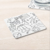 Kleur je eigen ruimte kartonnen onderzetters (Schuin)