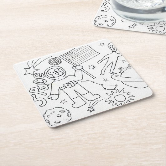 Kleur je eigen ruimte kartonnen onderzetters (Schuin)