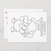 kleur je eigen valentijn voor kinderen briefkaart (Voorkant / Achterkant)