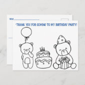 Kleur je eigen verjaardag, bedankt voor kinderen briefkaart (Voorkant / Achterkant)