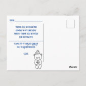 Kleur je eigen verjaardag, bedankt voor kinderen briefkaart (Achterkant)