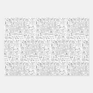 Kleur je eigen verjaardagscadeau inpakpapier