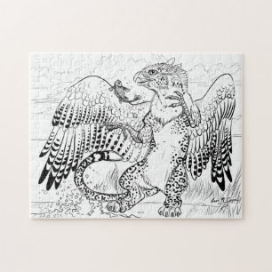 Kleur je eigen visserij Luipaard Gryphon Legpuzzel