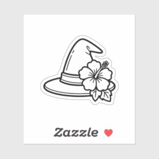 Kleur Je Eigen Zomer Heksenhoed Tropische Bloem Sticker