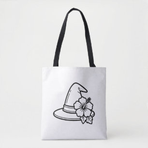 Kleur Je Eigen Zomer Heksenhoed Tropische Bloem Tote Bag