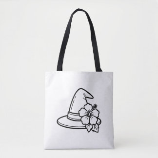 Kleur Je Eigen Zomer Heksenhoed Tropische Bloem Tote Bag