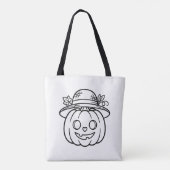Kleur Je Eigen Zomer Pompoen Strohoed Tote Bag (Achterkant)