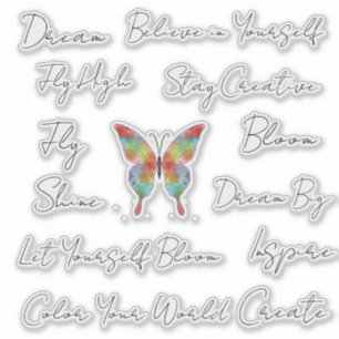 Kleur je wereld Inspirerende Vlinderstickers Sticker