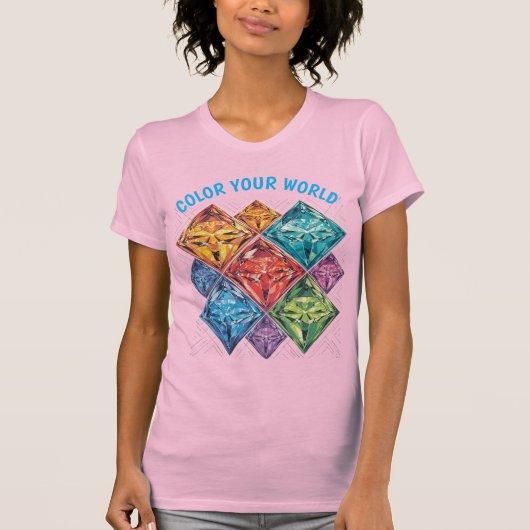 Kleur je wereld met diamanten t-shirt (Voorkant)