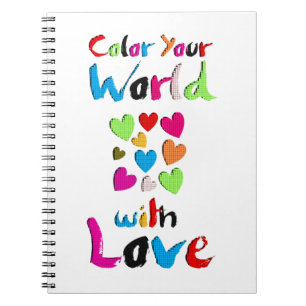 Kleur je wereld met liefde - Vibrant Heart Design Notitieboek