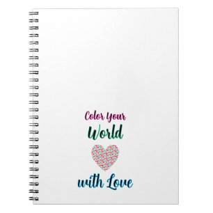 Kleur je wereld met liefde - Vibrant Heart Design Notitieboek