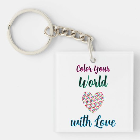 Kleur je wereld met liefde - Vibrant Heart Design Sleutelhanger (Voorkant)